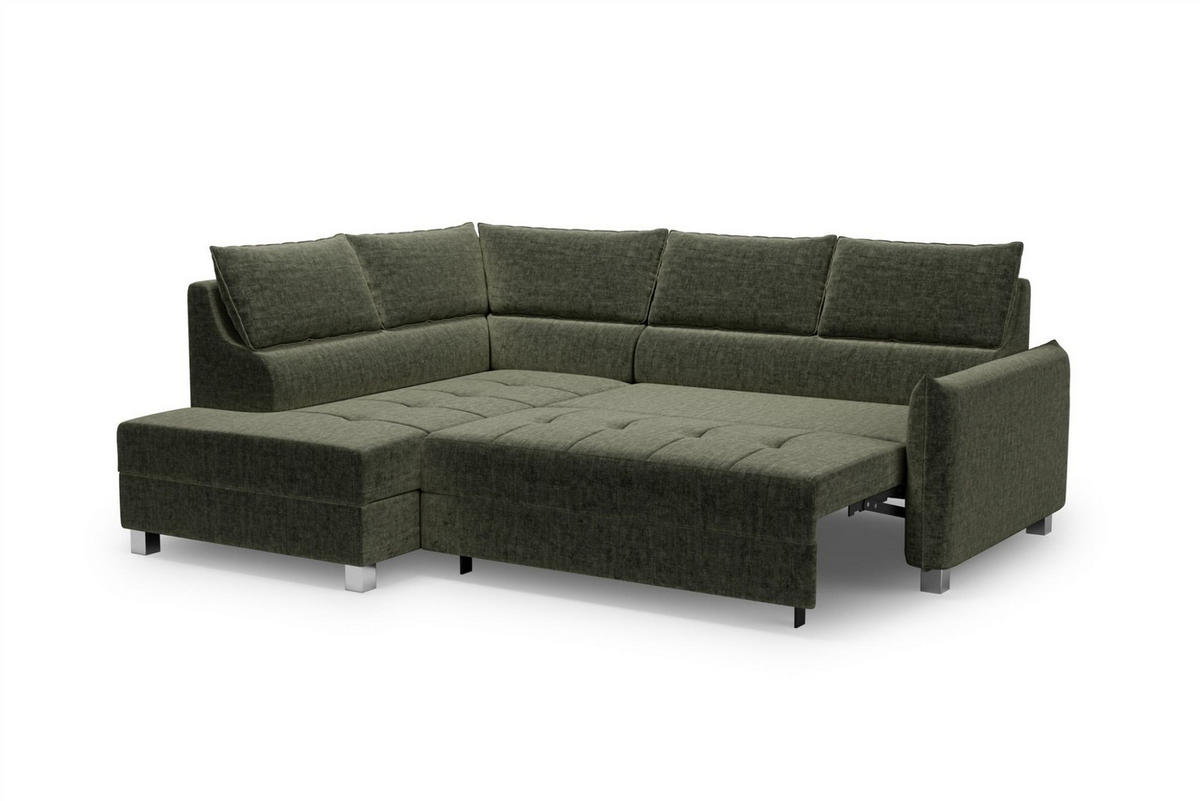 ECKSOFA Marno - Grün, Holzwerkstoff/Textil (260/200cm) - Fun Möbel