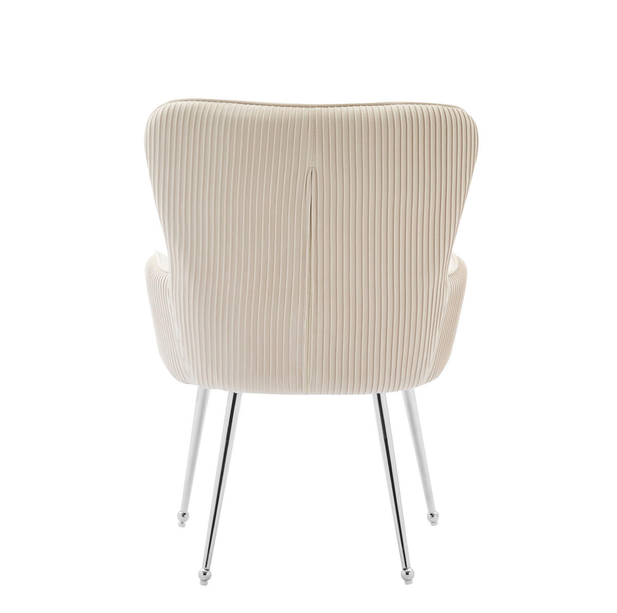 STUHL 6er-Set mit Armlehnen Samt Beige Metallbeine - Beige, Metall (53/83/57.2cm) - Meubliv