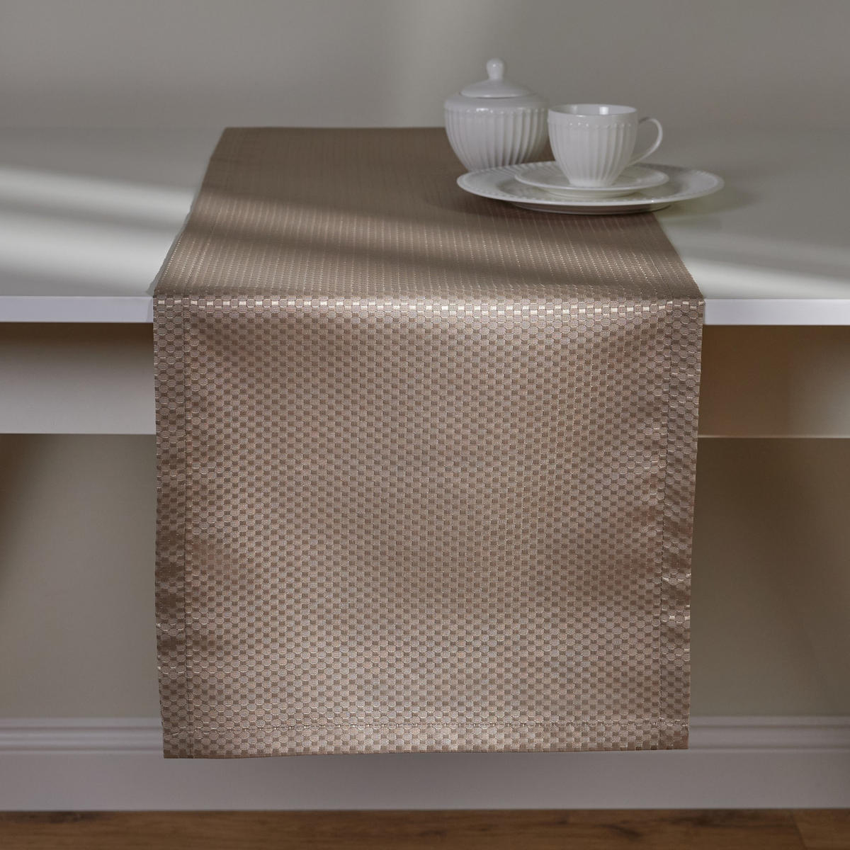 TISCHLÄUFER Arpuro - Beige, Textil (180/35/1cm) - home&you