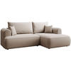 ECKSCHLAFSOFA Ovo Mini Beige Easy-Clean-Samtbezug - Beige/Schwarz, Kunststoff/Textil (156/238cm) - Selsey