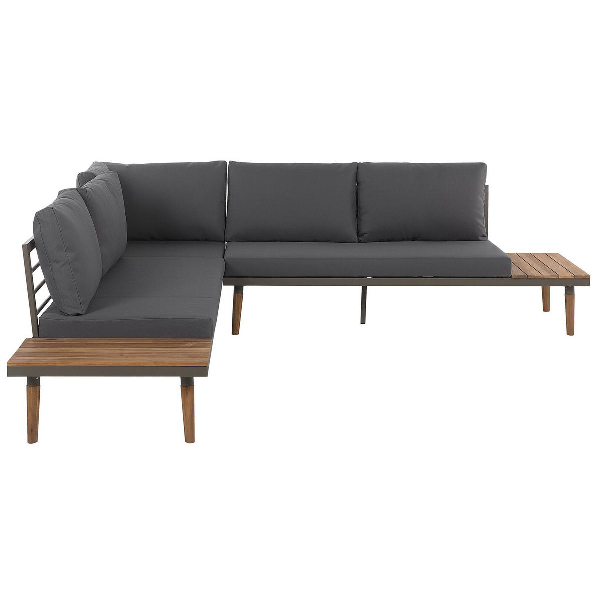 LOUNGE-SET 5-Sitzer grau Corato - Grau, Holz - Beliani