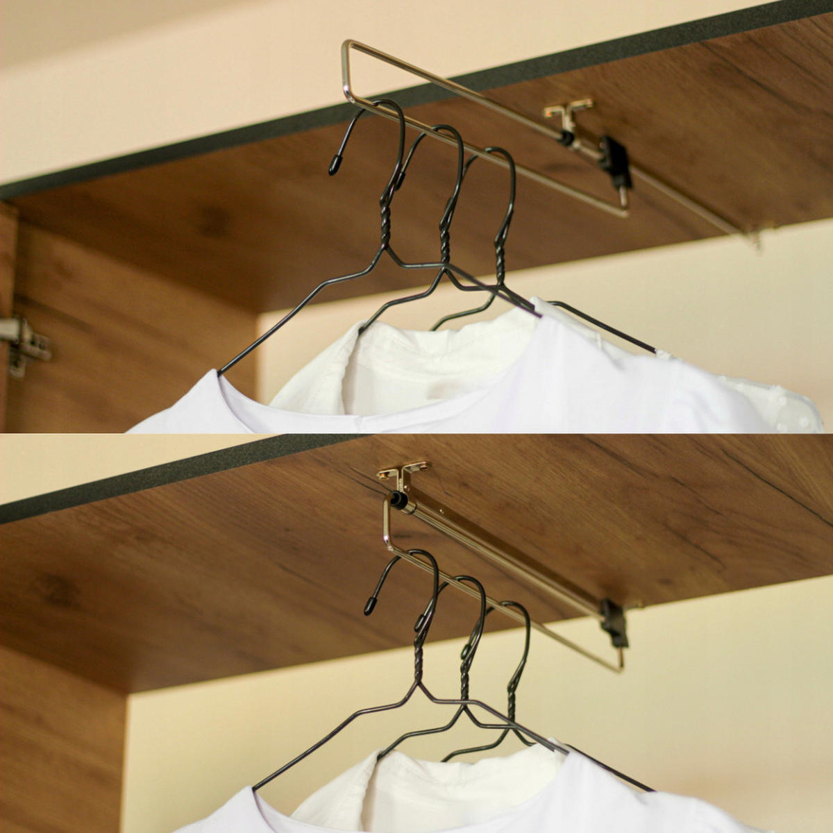 KLEIDERSCHRANK EDEN 2-Türen v3 - 105x205x39cm - Weiß - Schwarz/Weiß, Holzwerkstoff (105/205/39cm) - Kier Furniture