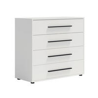 KOMMODE Maxivo Weiß, mit Schubladen - Schwarz/Weiß, Holzwerkstoff (90/87/40cm) - Bettso