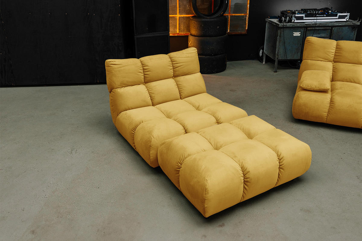 DREHSESSEL VIVIEN Gelb Velvet Drehbar (360°) - Currygelb/Schwarz, Kunststoff/Textil (112/85/108cm) - KAWOLA