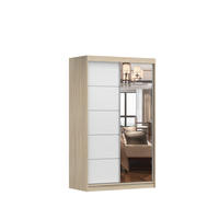 SCHIEBETÜRENSCHRANK - NOAH 05 Sonoma + Weiß - Weiß/Sonoma Eiche, Holzwerkstoff/Metall (120/200/61cm) - Möblo