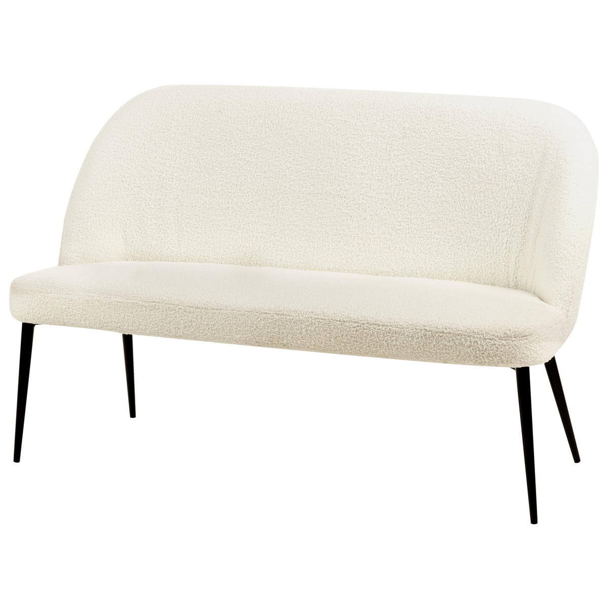 2-SITZER-KÜCHENSOFA Bouclé hellbeige Osby - Beige/Schwarz, Textil (130/85/49cm) - Beliani