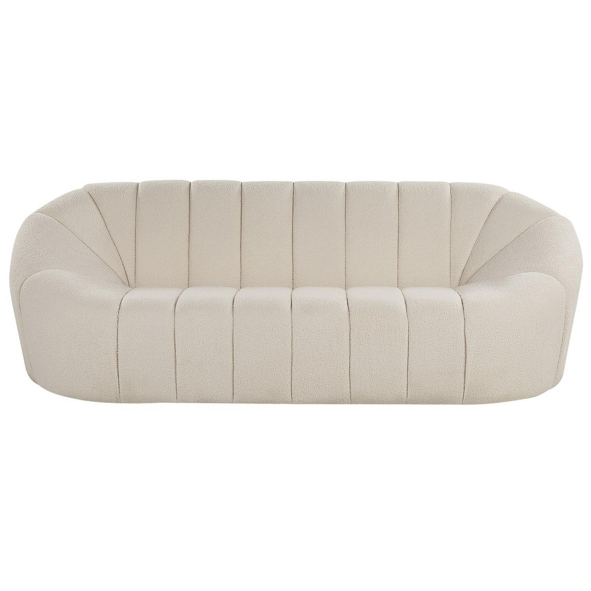 3-SITZER-SOFA Polyester Weiß Lomma - Weiß, Textil (190/70/82cm) - Beliani