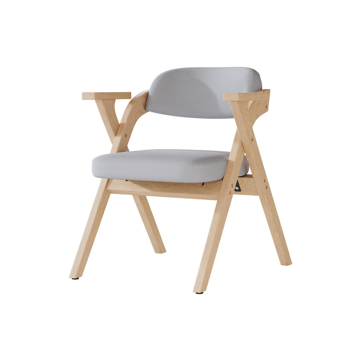 ESSZIMMERSTUHL 2 Klappbar Massivholz Leinen Grau Modern - Grau, Holz (64.5/76/66.5cm) - FLIEKS
