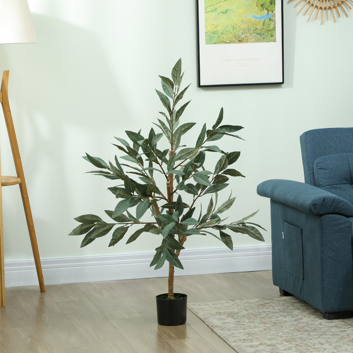 KUNSTPFLANZE, Künstlicher Lorbeerbaum 120 cm, für Zuhause, Büro, Balkon, Schlafzimmer, dekorativ, Grün - Multicolor, Kunststoff (120cm) - FORIOUS