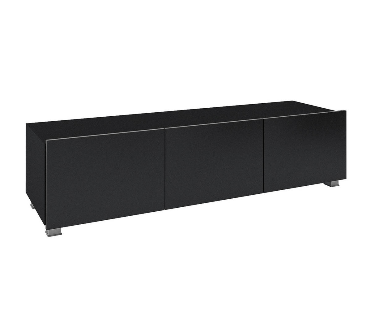 WOHNWAND Kossana 33 Modern Goldene Eiche/Schwarz 300/68/43 cm Stauraumwunder - Schwarz, Holzwerkstoff/Kunststoff (300/68/43cm) - AX Living