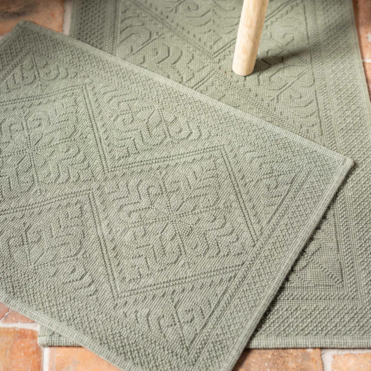 BADTEPPICH Enzo tindgrün 54 x 64 cm - Grün, Textil (54/64cm) - Vivaraise