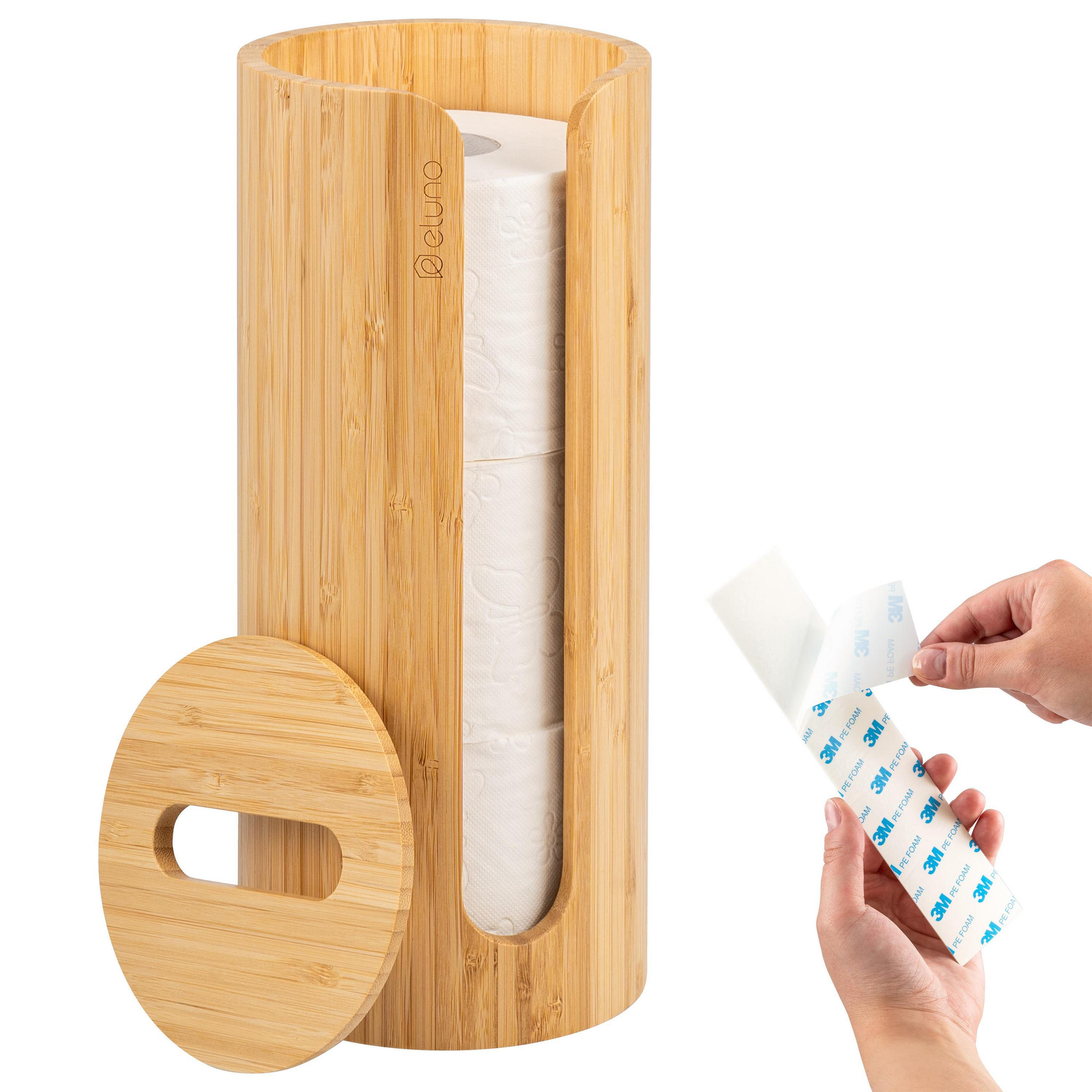 TOILETTENPAPIERAUFBEWAHRUNG, für 3 Rollen, Bambus - Braun, Holz (14.5/34/14.5cm) - eluno