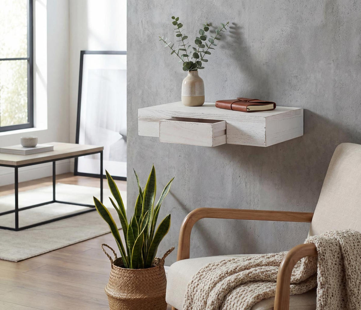 WANDREGAL Weiß - Weiß, Holz (40/8/25cm) - MCW