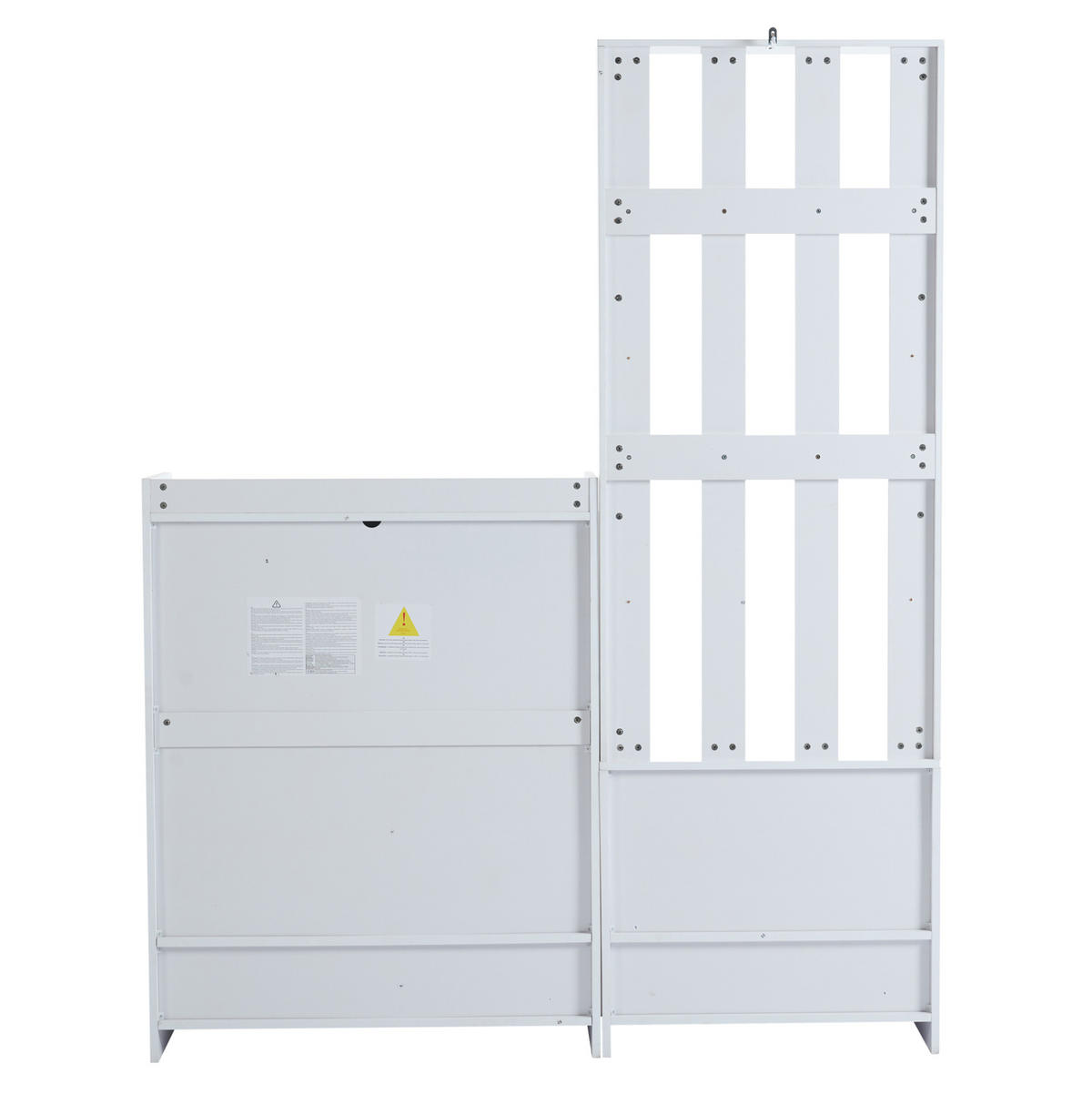 GARDEROBENSET 140/30,5/180 cm aus Spanplatte mit Schuhschrank, Bank und 4 Haken Weiß - Weiß, Holzwerkstoff (140.6/180/30.5cm) - Modenvie
