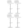 BARHOCKER 4er Set höhenverstellbar Weiß KUSI - Kunststoff, 81-102x44x45cm - Weiß, Kunststoff/Metall (44/81/44cm) - DELUKE