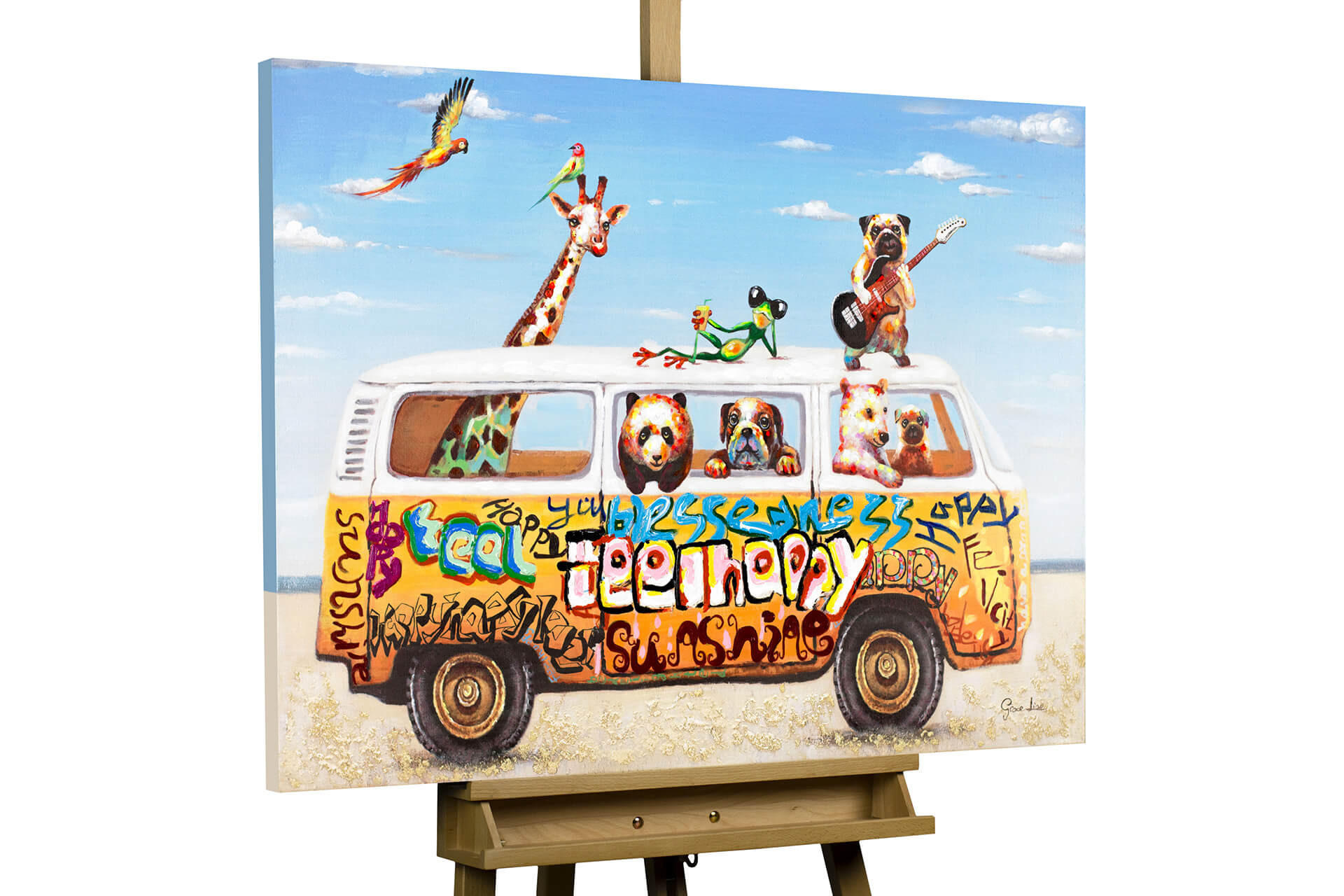 ÖLGEMÄLDE 100/70 cm - Multicolor, Holz/Textil (100/70cm) - KUNSTLOFT