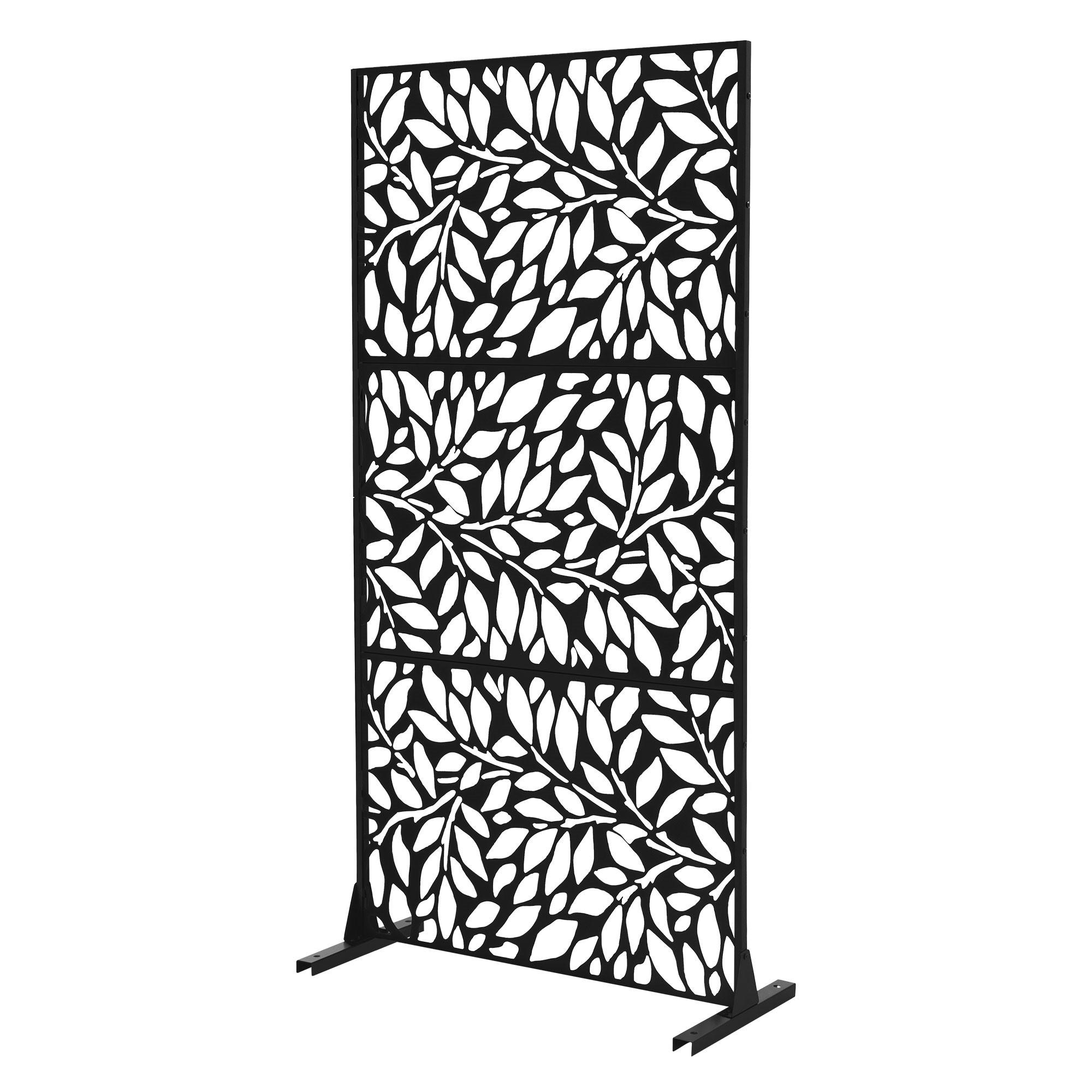 METALL-SICHTSCHUTZ Firenze 90x180 cm Schwarz aus Stahl - Schwarz, Metall (90/183cm) - ML-DESIGN