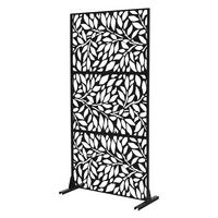 METALL-SICHTSCHUTZ Firenze 90x180 cm Schwarz aus Stahl - Schwarz, Metall (90/183cm) - ML-DESIGN