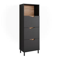 KREDENC Marelle Antracit/Artisan - antracitová, kompozitní dřevo (60/169.5/38cm) - Vicco