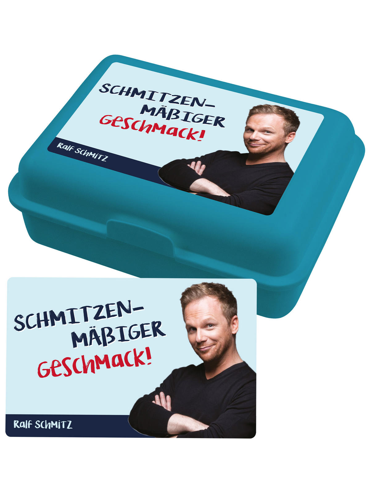 BROTDOSE Ralf Schmitz Schmitzenmäßiger Geschmack Blau 17,5 x 12,8 x 6,9 cm - Blau, Kunststoff (17.5/6.9/12.8cm) - United Labels