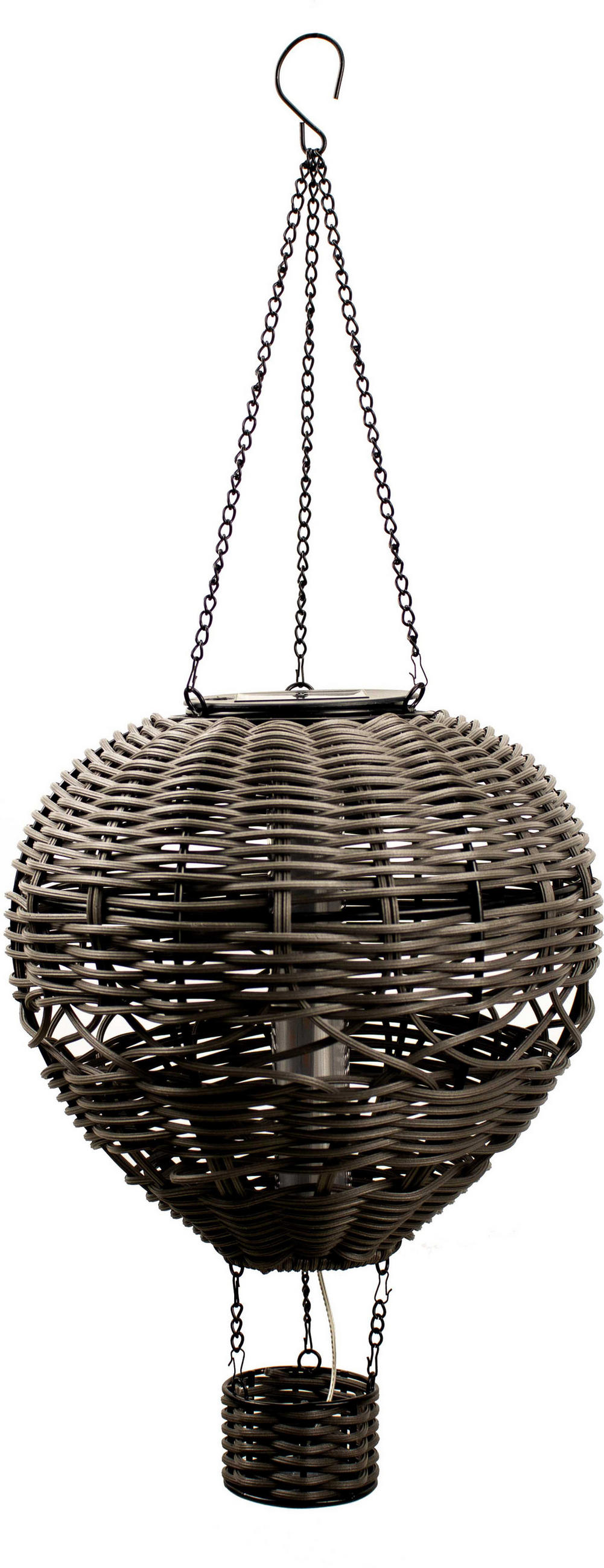 LED-SOLAR-LATERNE - Heißluftballon-Design mit Aufhängung für Garten und Balkon, grau - Grau, Kunststoff (20.5/20.5/52cm) - Northpoint