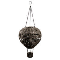LED-SOLAR-LATERNE - Heißluftballon-Design mit Aufhängung für Garten und Balkon, grau - Grau, Kunststoff (20.5/20.5/52cm) - Northpoint