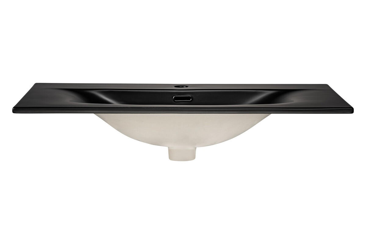 WASCHTISCHKOMBI 80cm 2 Teile - Ocean Black O BM452 in Schwarz / Geölter Eiche - Schwarz, Holz/Keramik (80/57/46cm)