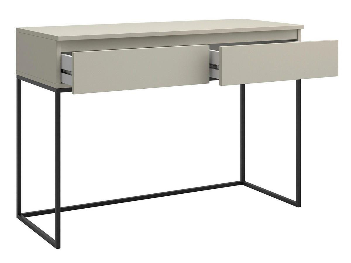 SCHMINKTISCH Selsey Bemmi Graubeige mit schwarzem Metallgestell 120 cm - Beige/Schwarz, Holzwerkstoff/Metall (50/120/80cm) - Selsey