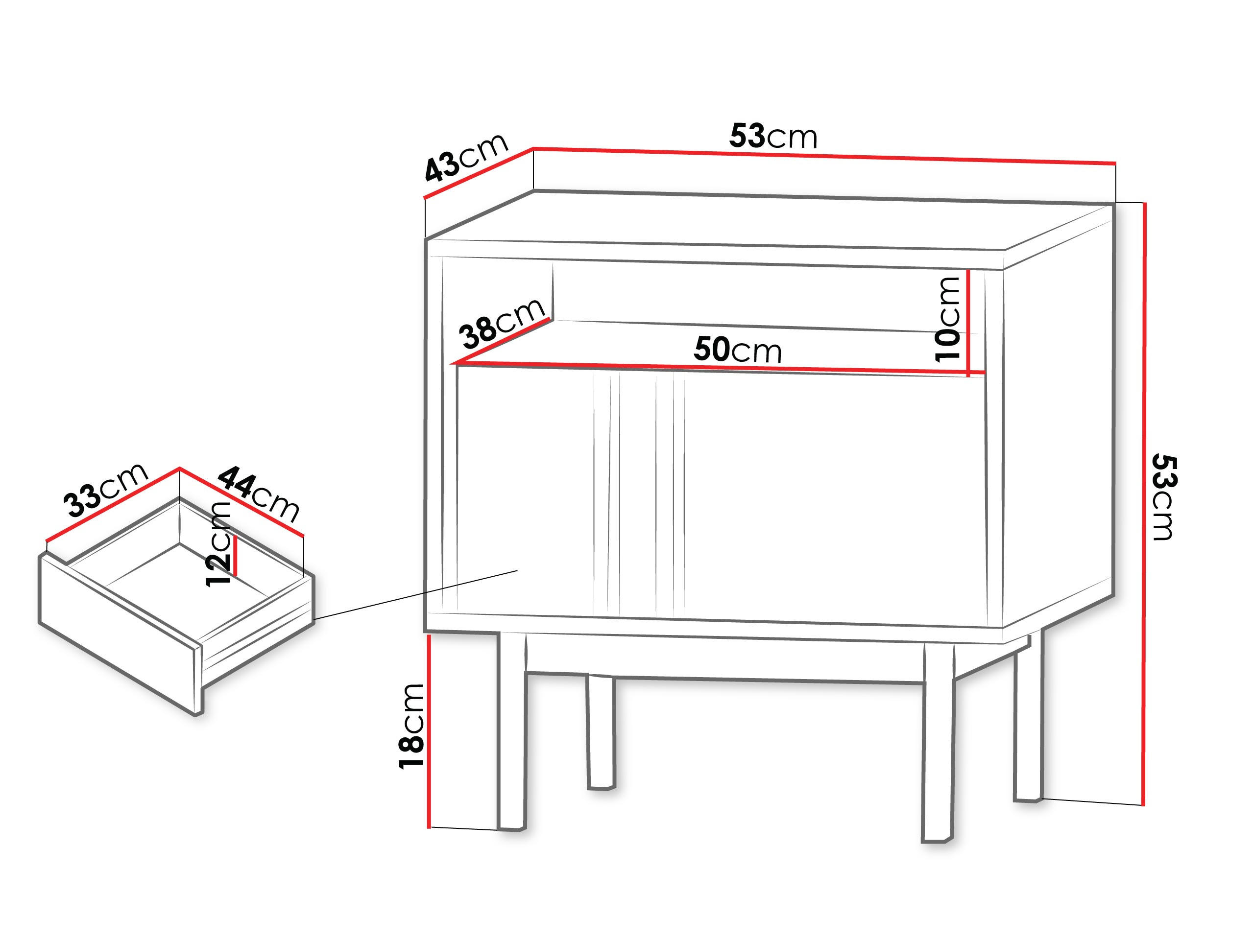 Thumbnail - Mirjan24 Nachttisch, Anthrazit, Beige, Kunststoff, Rechteckig, 53x53x43 cm, Schlafzimmer, Nachttische