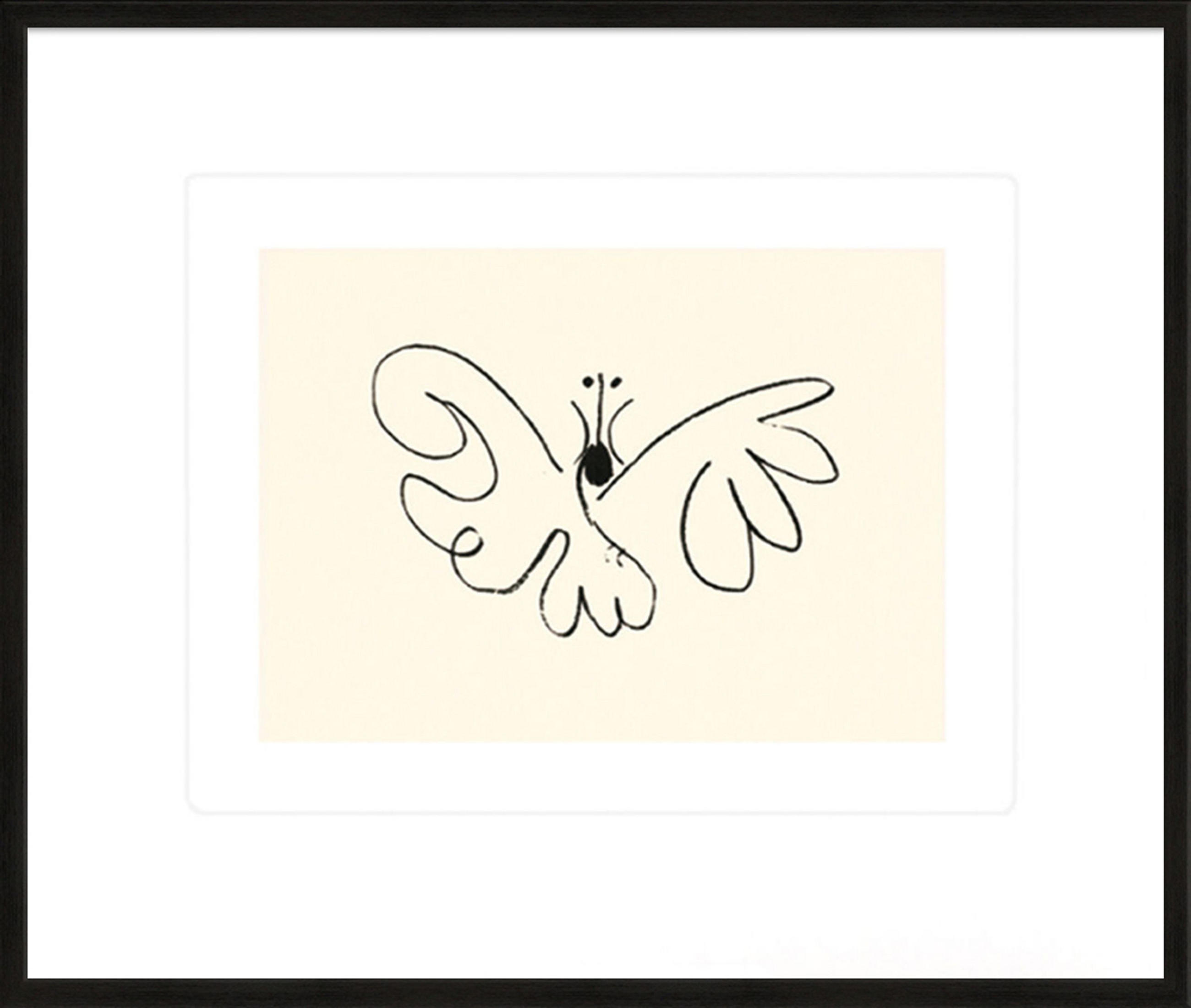 BILD gerahmt 63x53 cm Pablo Picasso „Schmetterling“ - Weiß, Holz (63/53cm) - artissimo