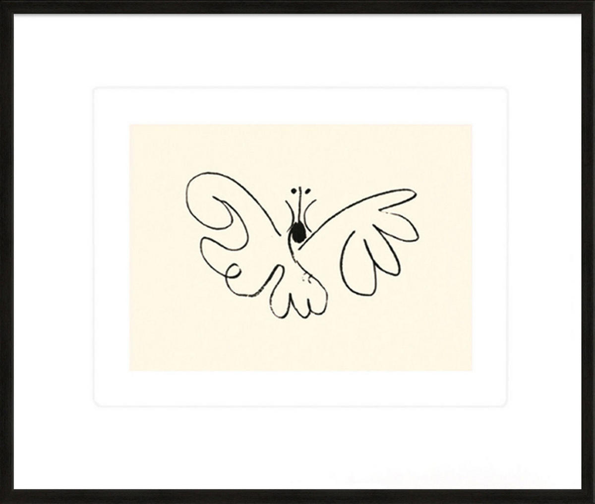 BILD gerahmt 63x53 cm Pablo Picasso „Schmetterling“ - Weiß, Holz (63/53cm) - artissimo