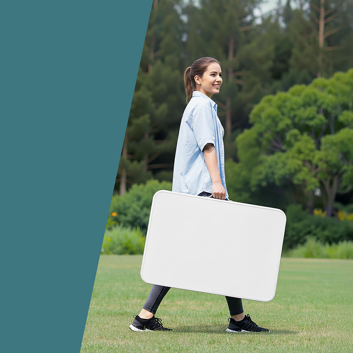 CAMPINGTISCH - Multicolor, Holzwerkstoff/Metall (60/80/68.5cm) - Relaxdays