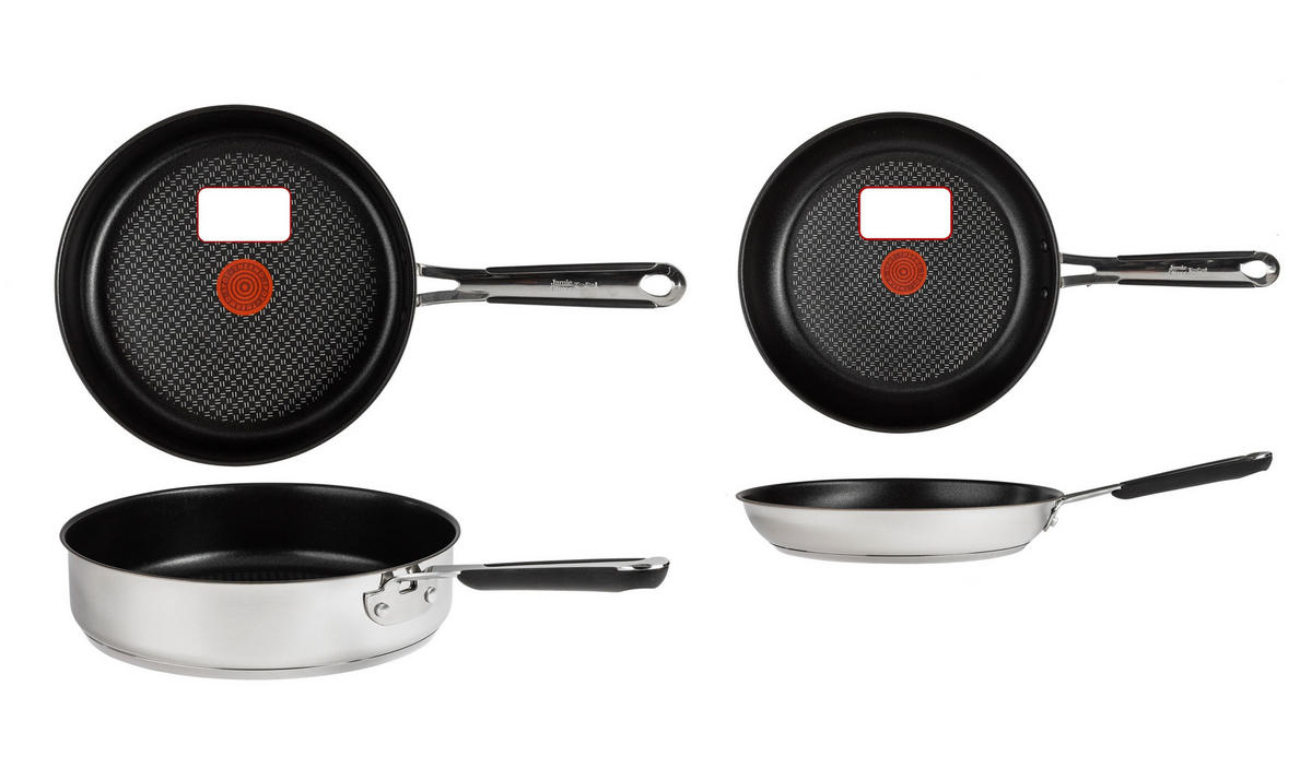 PFANNEN-SET J90930 Jamie Oliver Silber 5-Teilig - Silberfarben, Keramik/Metall - Tefal