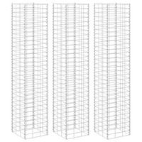GABIONEN-HOCHBEETE 3 Stk. 30x30x200 cm Eisen - Silberfarben, Metall (30/200/200cm) - furnicato