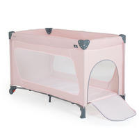 LAUFSTALL One Touch Räder rosa 125 x 65 cm, Seiteneingang, Matratze, klappbar, Babyreisebett - Rosa, Metall (65/76/125cm) - Cangaroo