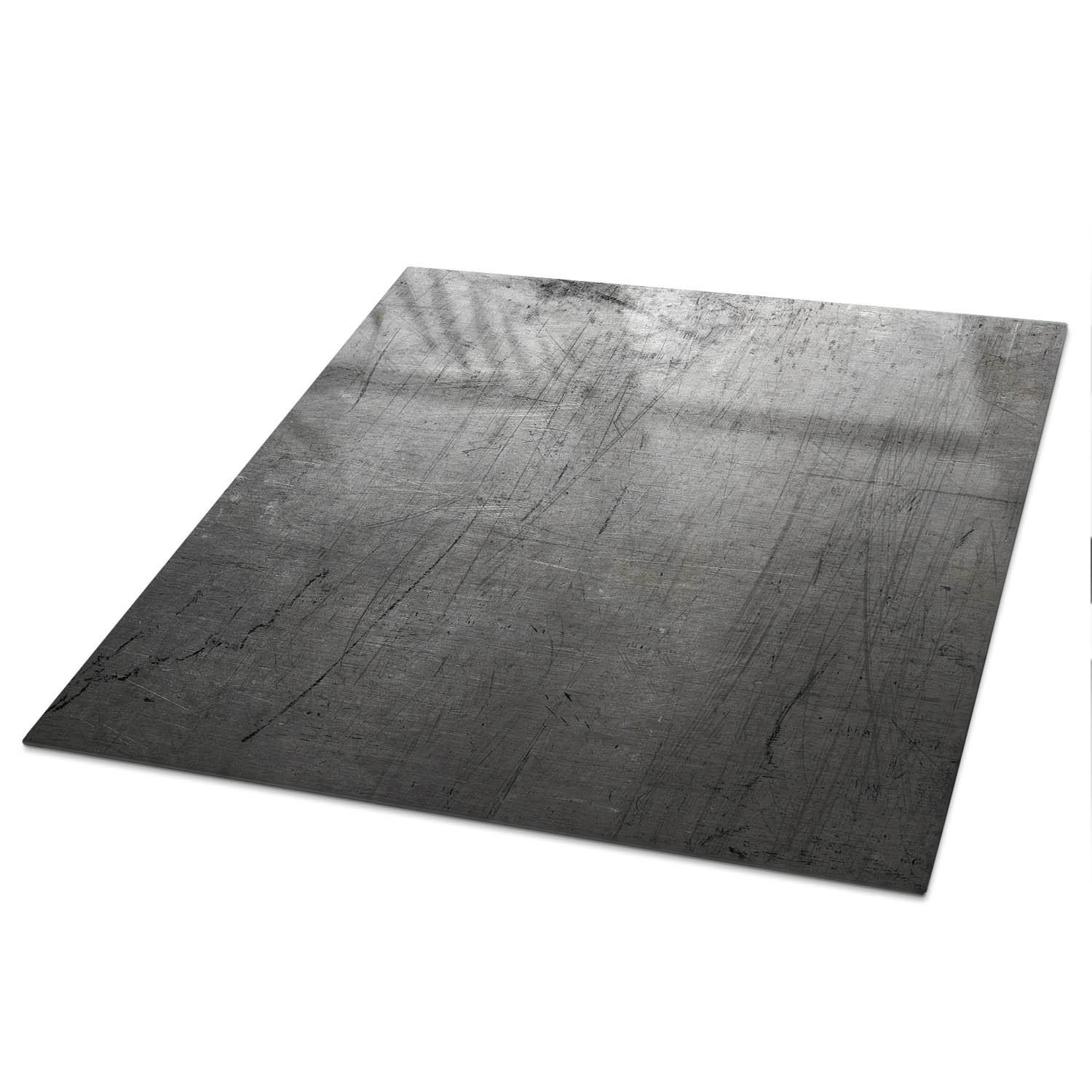 TISCHPLATTE 50x50 cm – Industrielle Textur - Schwarz, Glas (50/50/0.4cm) - Wallfluent