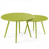 GARTEN-LOUNGETISCH 2-tlg., Grün - Grün, Metall (90/50/34cm) - Oviala