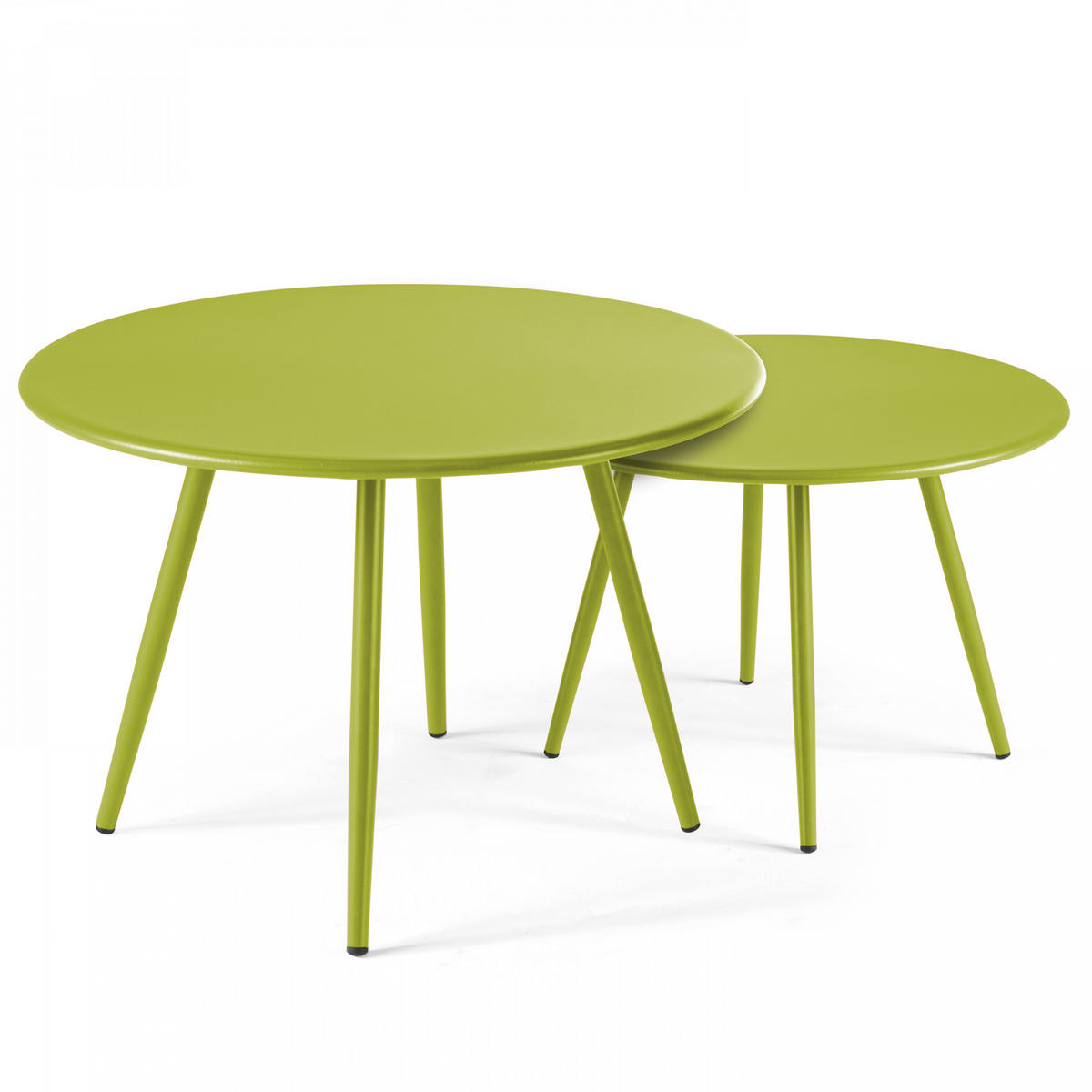 GARTEN-LOUNGETISCH 2-tlg., Grün - Grün, Metall (90/50/34cm) - Oviala