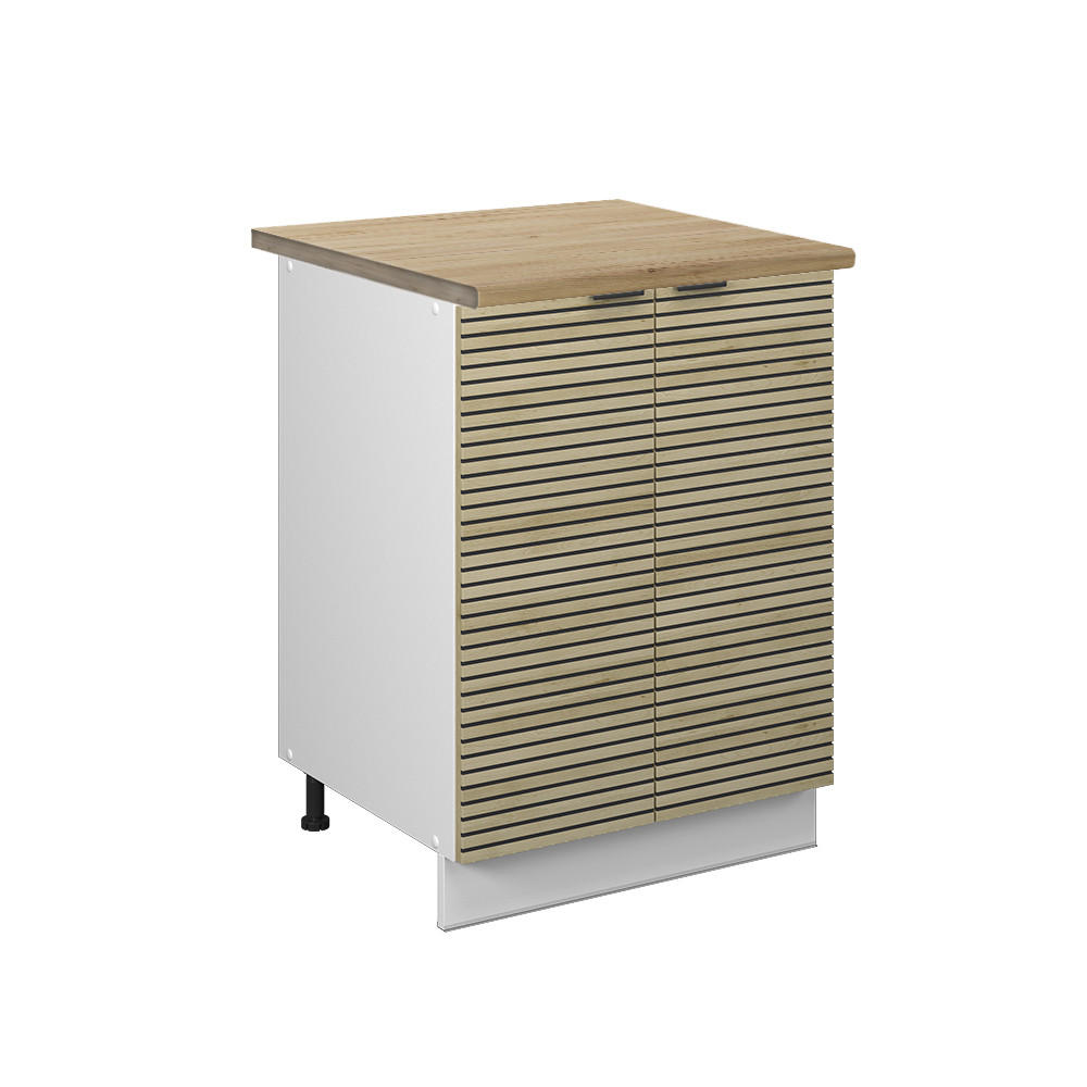 KÖKSUNDERSKÅP Fame-Line Ekpanel 60 cm , AP Oak Ekfärgad, Vit 82/60/60 cm