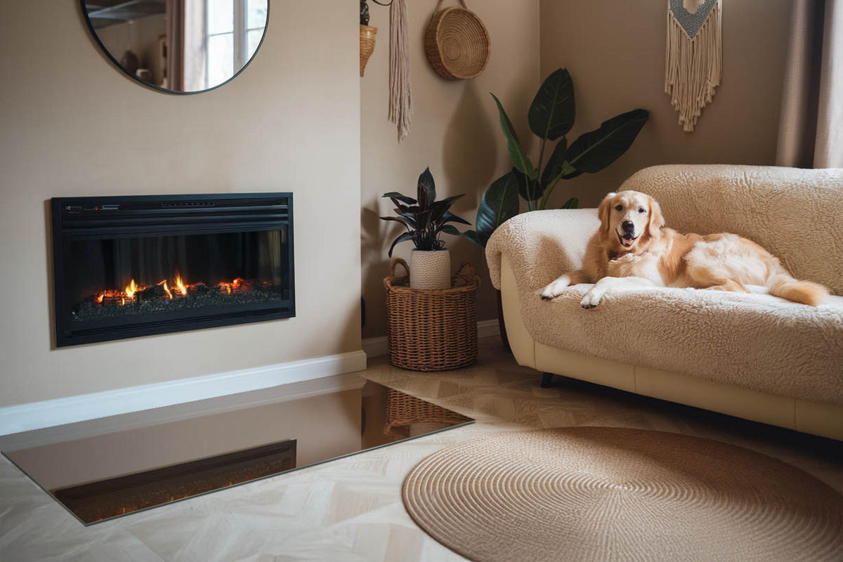 GLASPLATTE für Kamin 140x70 cm Braun - Braun, Glas (140/70/0.4cm) - ArtPrintCave