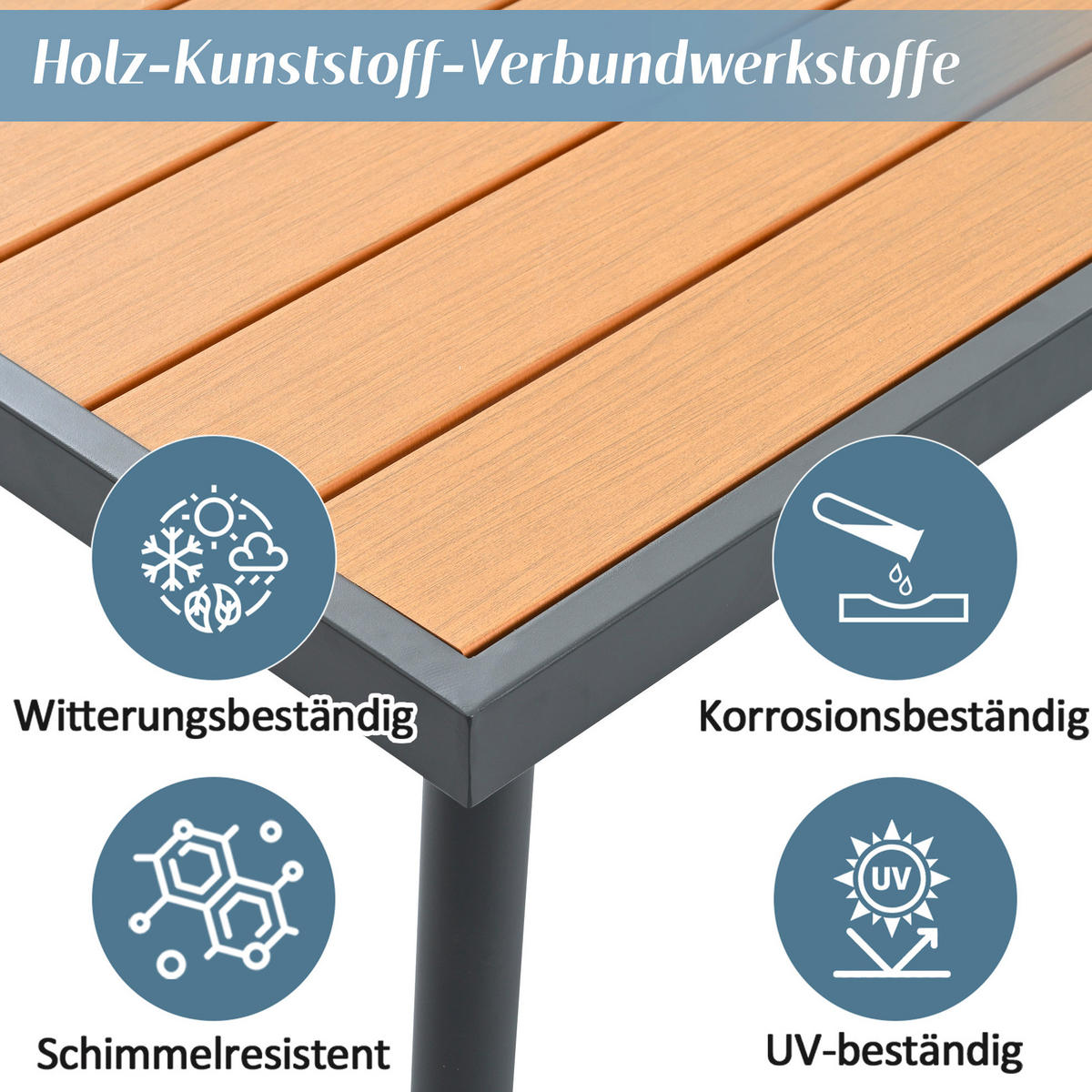 GARTEN-ESSGRUPPE 178/139/68 cm grau aus Olefin und verzinktem Stahl mit Ecksofa und Esstisch - Grau, Metall - OKWISH