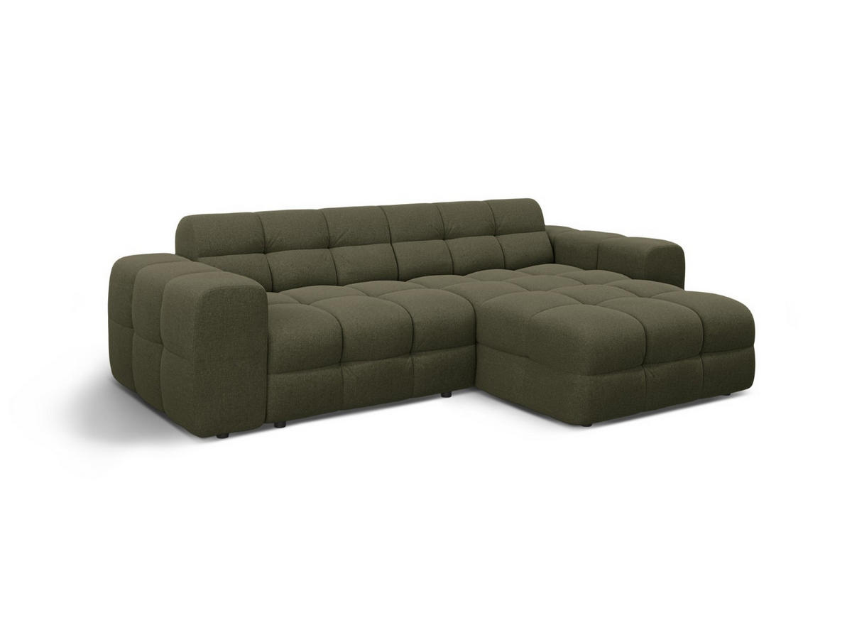 ECKSOFA rechts Kendal aus strukturiertem Stoff amazonasgrün 4 Sitzplätze - Waldgrün, Textil (173/256cm) - Micadoni