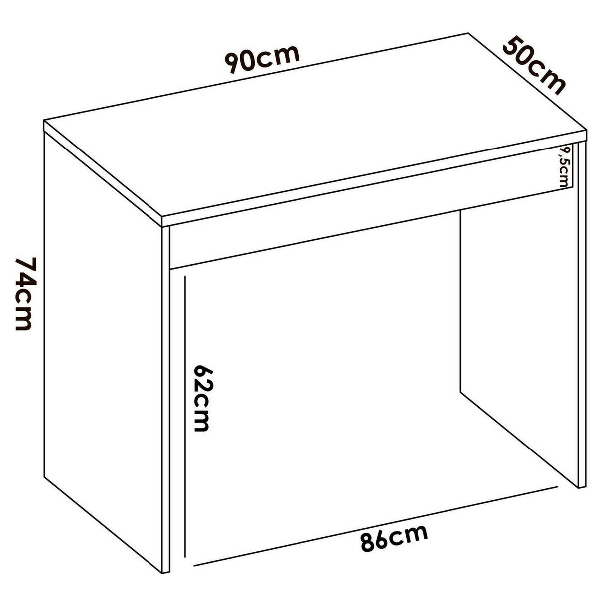 SCHREIBTISCH Weiß, Eiche 49.8/89.5/74.2 cm - Eichefarben/Weiß, Holzwerkstoff (49.8/89.5/74.2cm) - DMORA