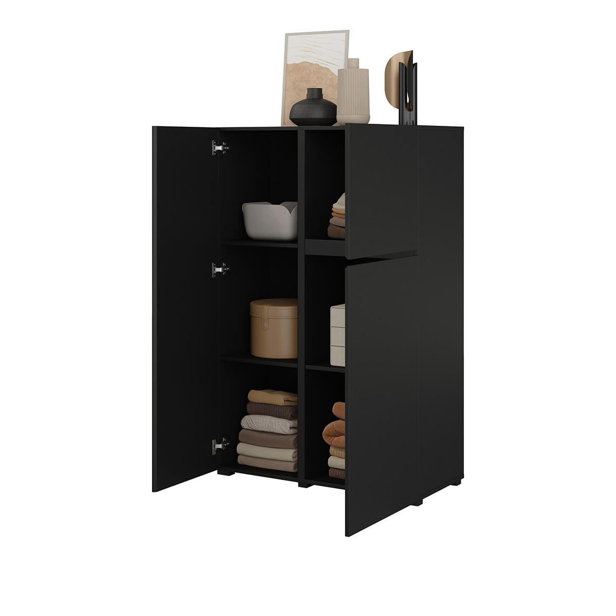 SIDEBOARD Maxis Schwarz - Schwarz, Holzwerkstoff (92/139/40cm) - Petits-meubles