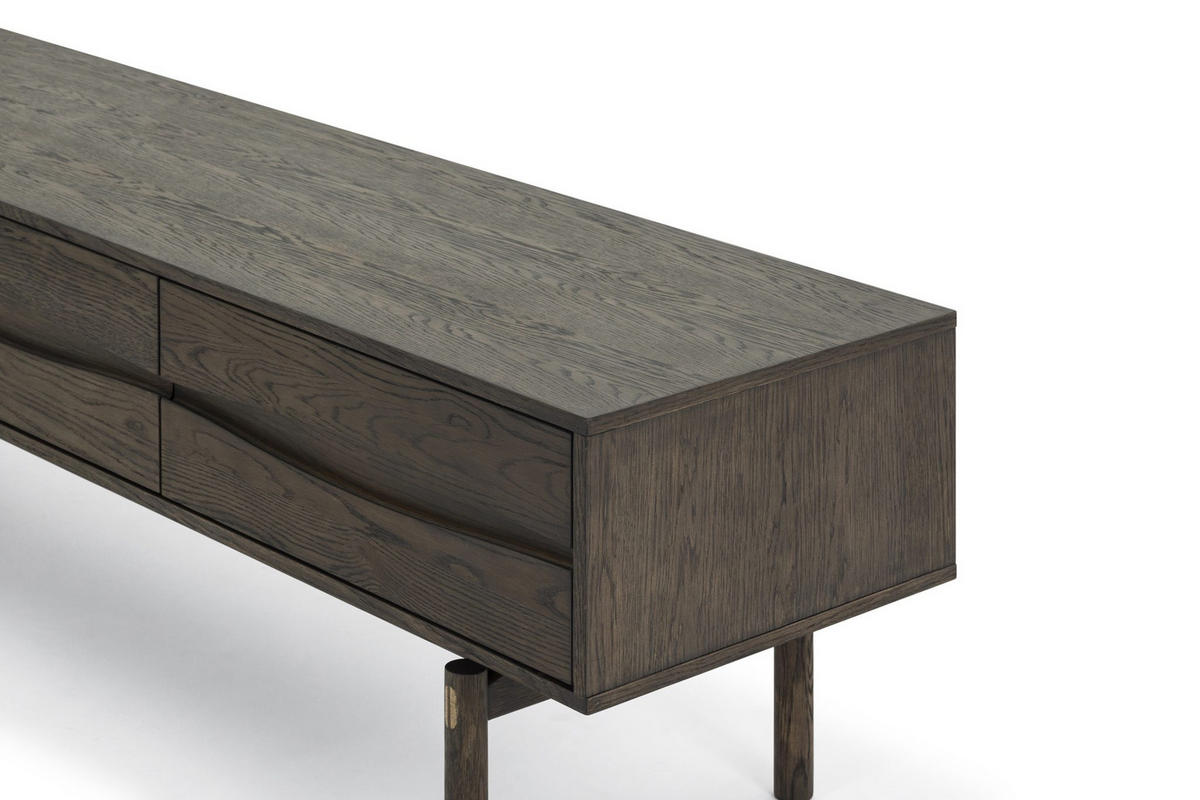TV-MÖBEL Celeste, Braune Massiveiche - Braun, Holz (45/53/186cm) - WOODEK