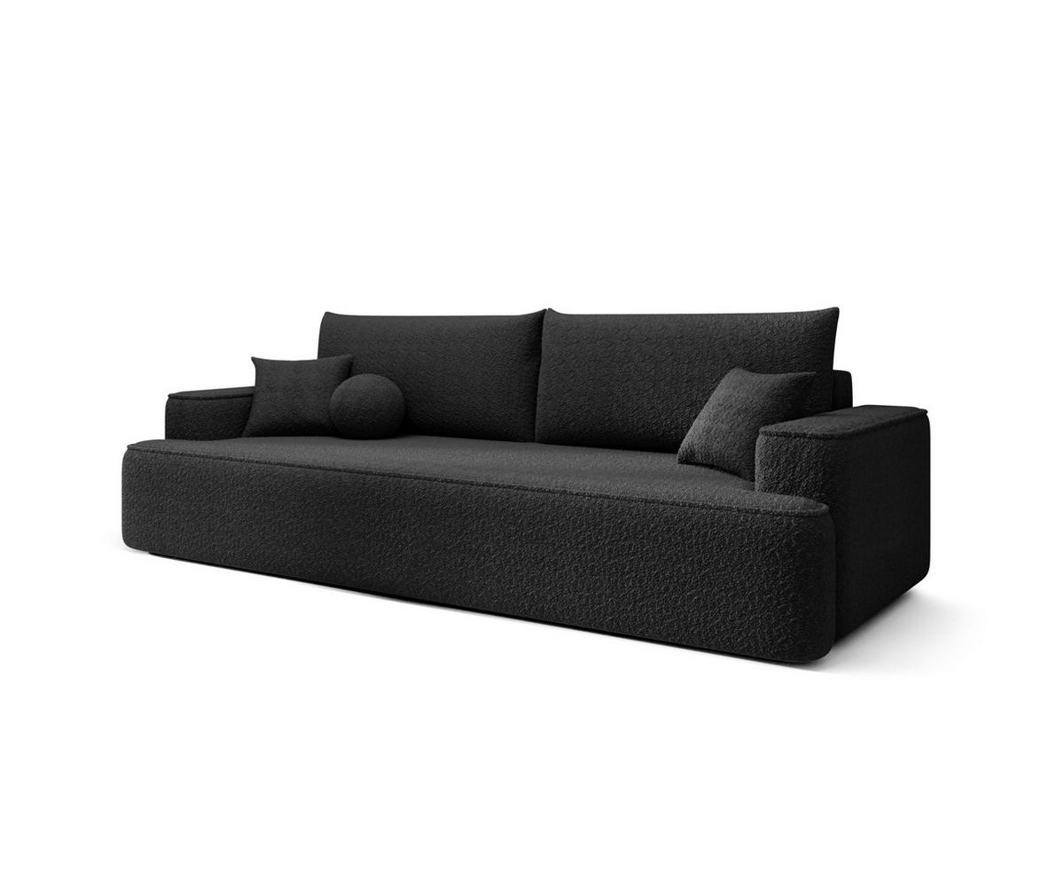 SOFA mit Schlaffunktion FIGO Quelle 100 - Schwarz, Textil (250/75/150cm) - Bedante