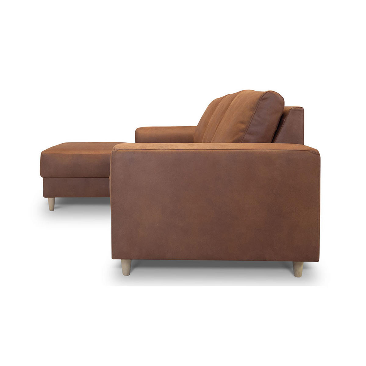 ECKSOFA cognacfarben Leder - Cognac, Leder (222/148cm) - ebuy24