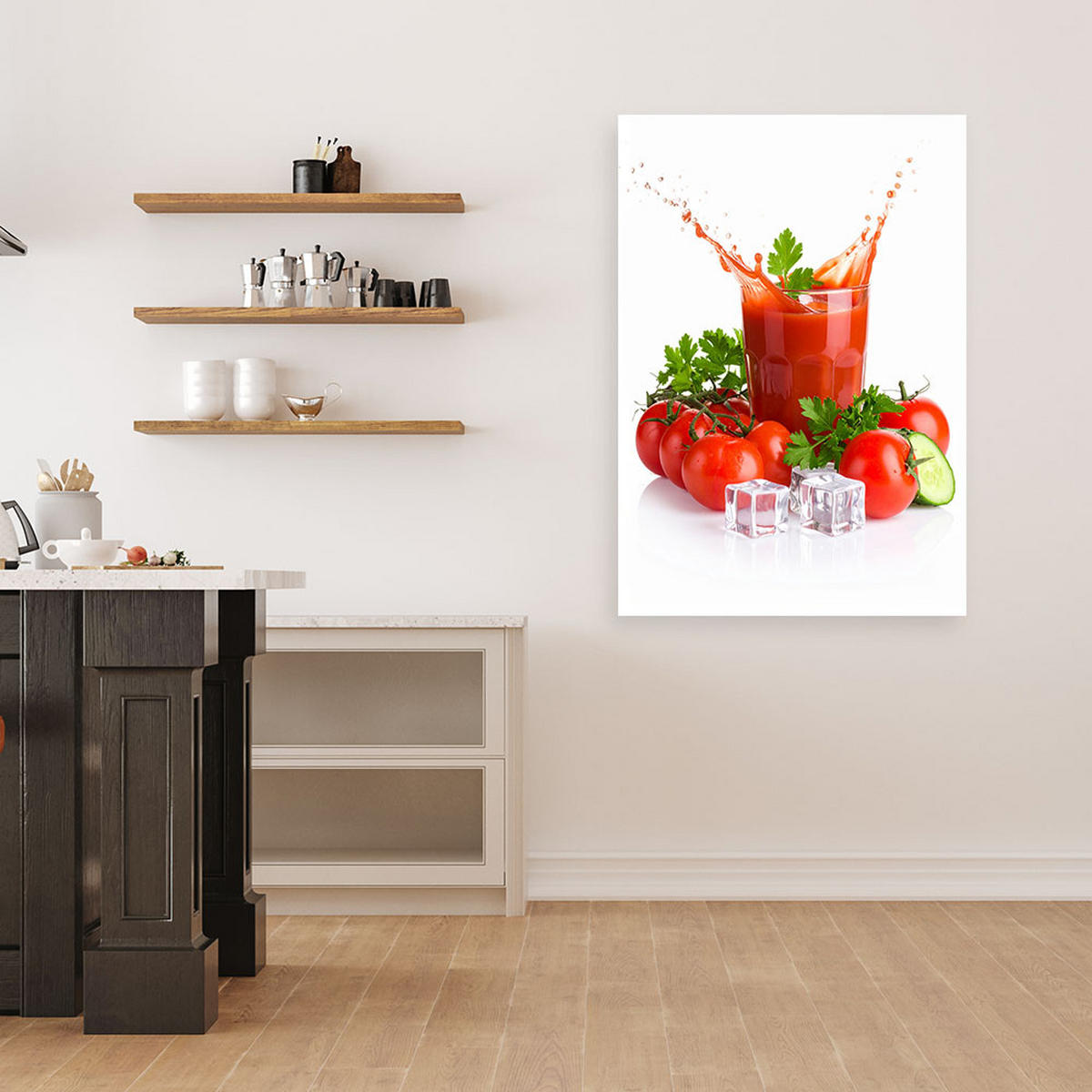 LEINWANDBILD Tomatensaft Natur 80x120cm - Rot, Textil (80/120cm) - Feeby