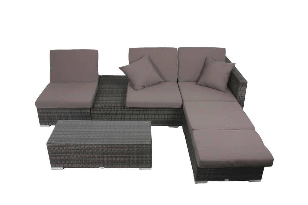 GARTENLOUNGESET Uwe grau Gartengarnitur - Grau, Kunststoff - DELUKE