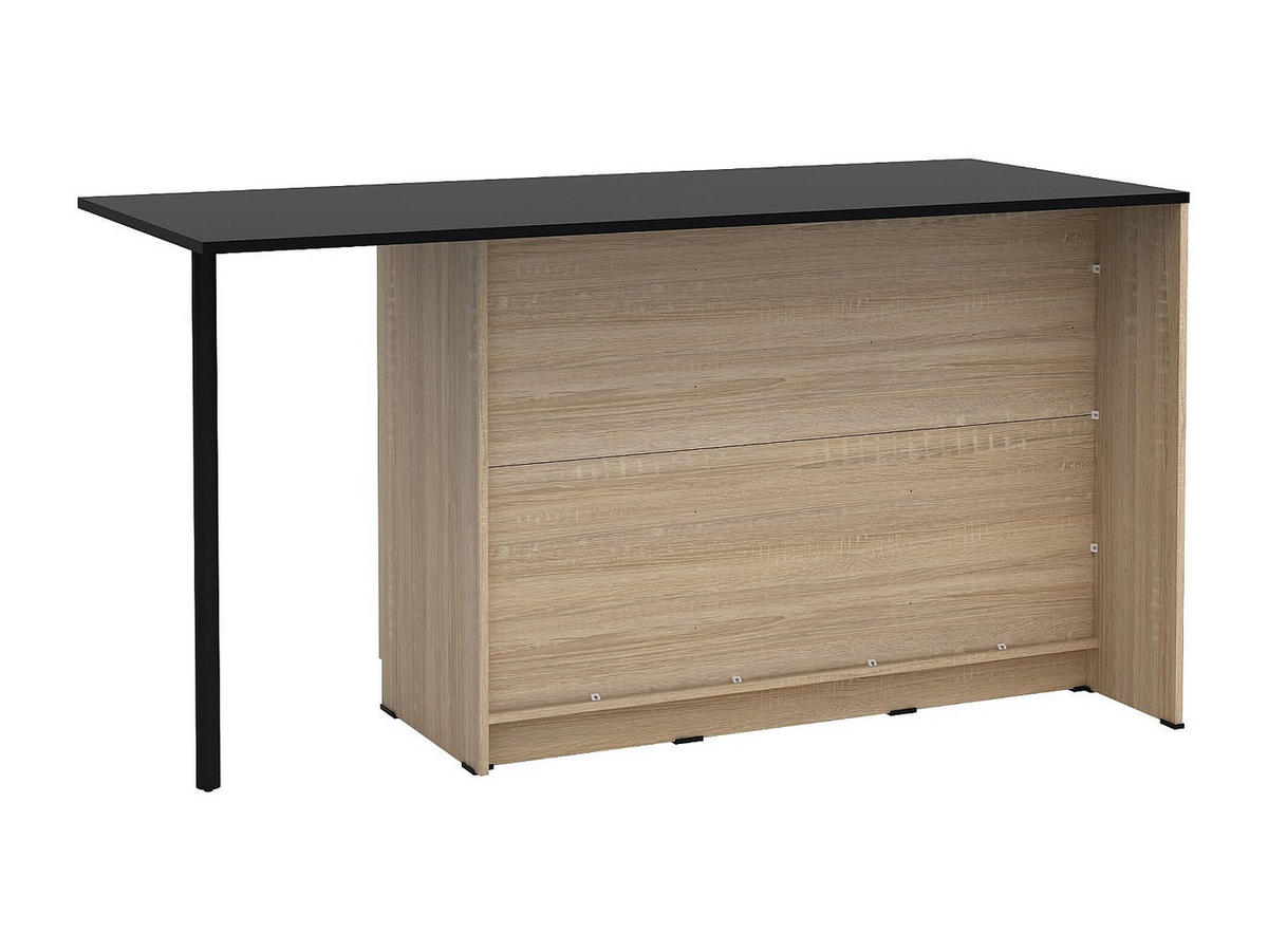 KÜCHENINSEL mit 2 Türen, 1 Schubladen & 2 Regalfächern - Holzfarben & Schwarz - TUNORI - Schwarz, Holz (169.8/90.5/70cm) - Vente-Unique